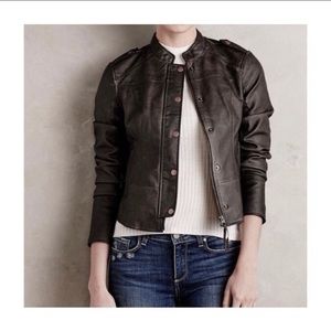 Hei Hei Anthropologie Vegan Leather Bomber Jacket